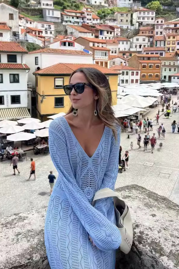 Hollow Out Crochet Maxi Dress