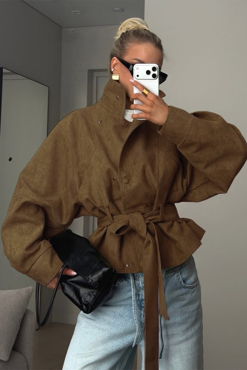 Tie Waist Cropped Field Jacket 6