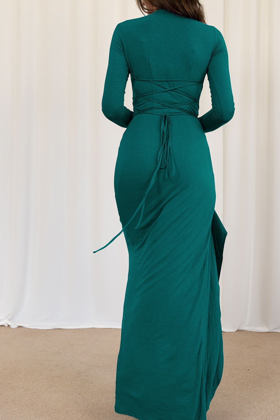 Women's Sexy Crop-Sleeve Maxi Dress