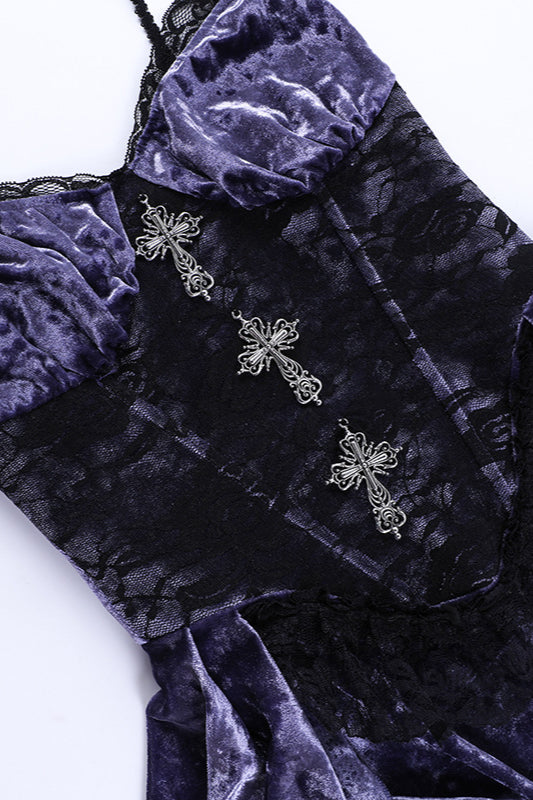 Dark Elegance Purple Gothic Dress