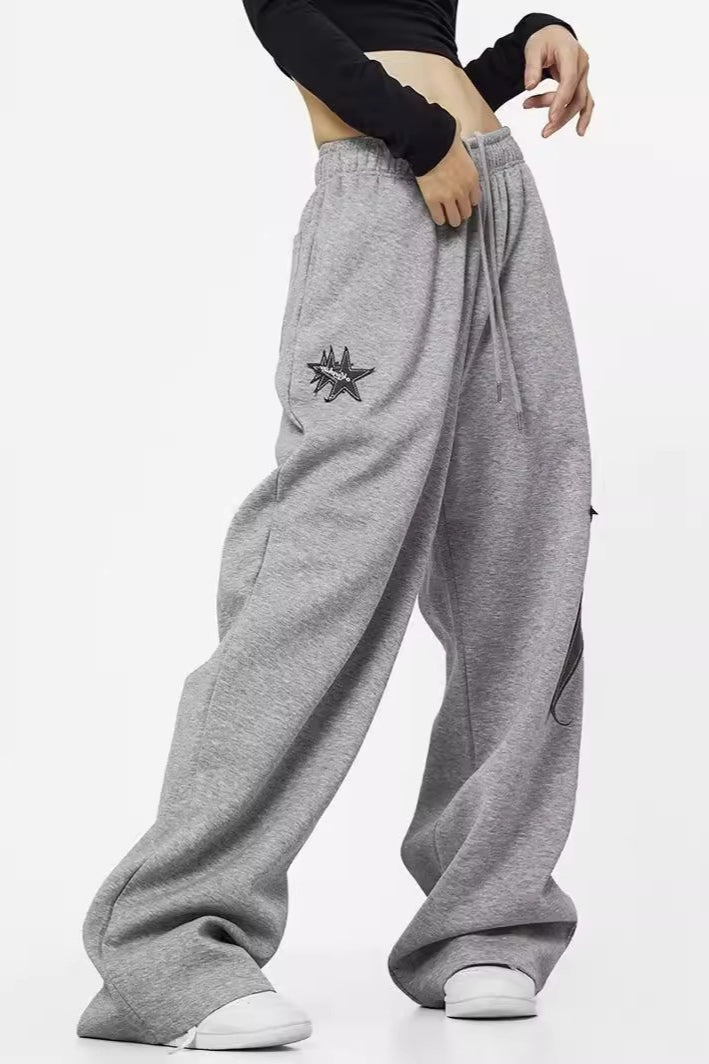 Loose Straight Wide Leg Athletic Casual Pants