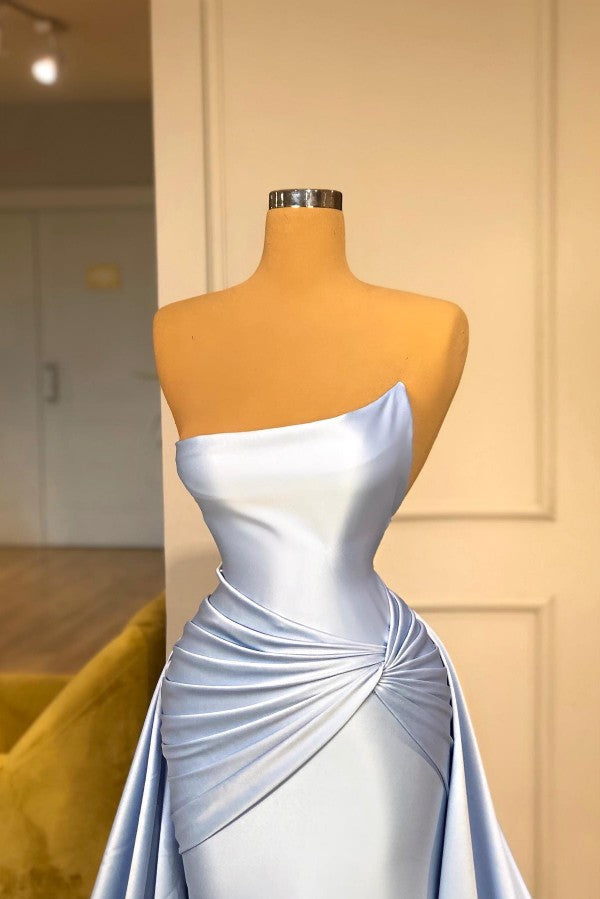 Baby Blue Evening Dress Overskirt Long Mermaid - Fashionpara