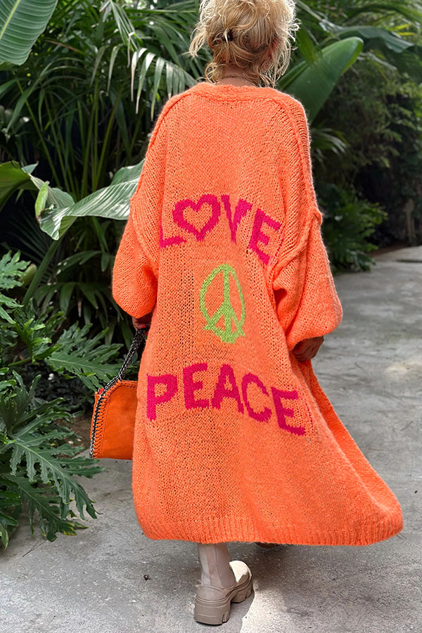 Calling for Love Back Oversized Midi Cardigan with Pockets