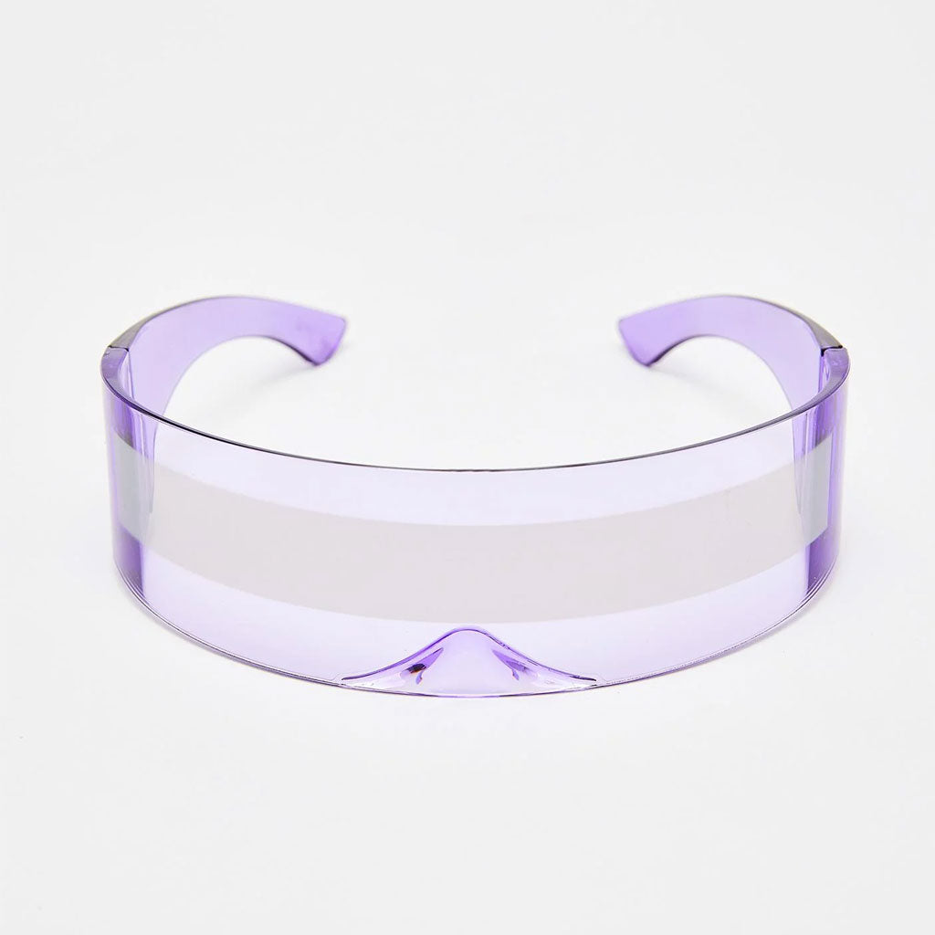 Back To The Future Wrap Around Shield Sunglasses - Purple