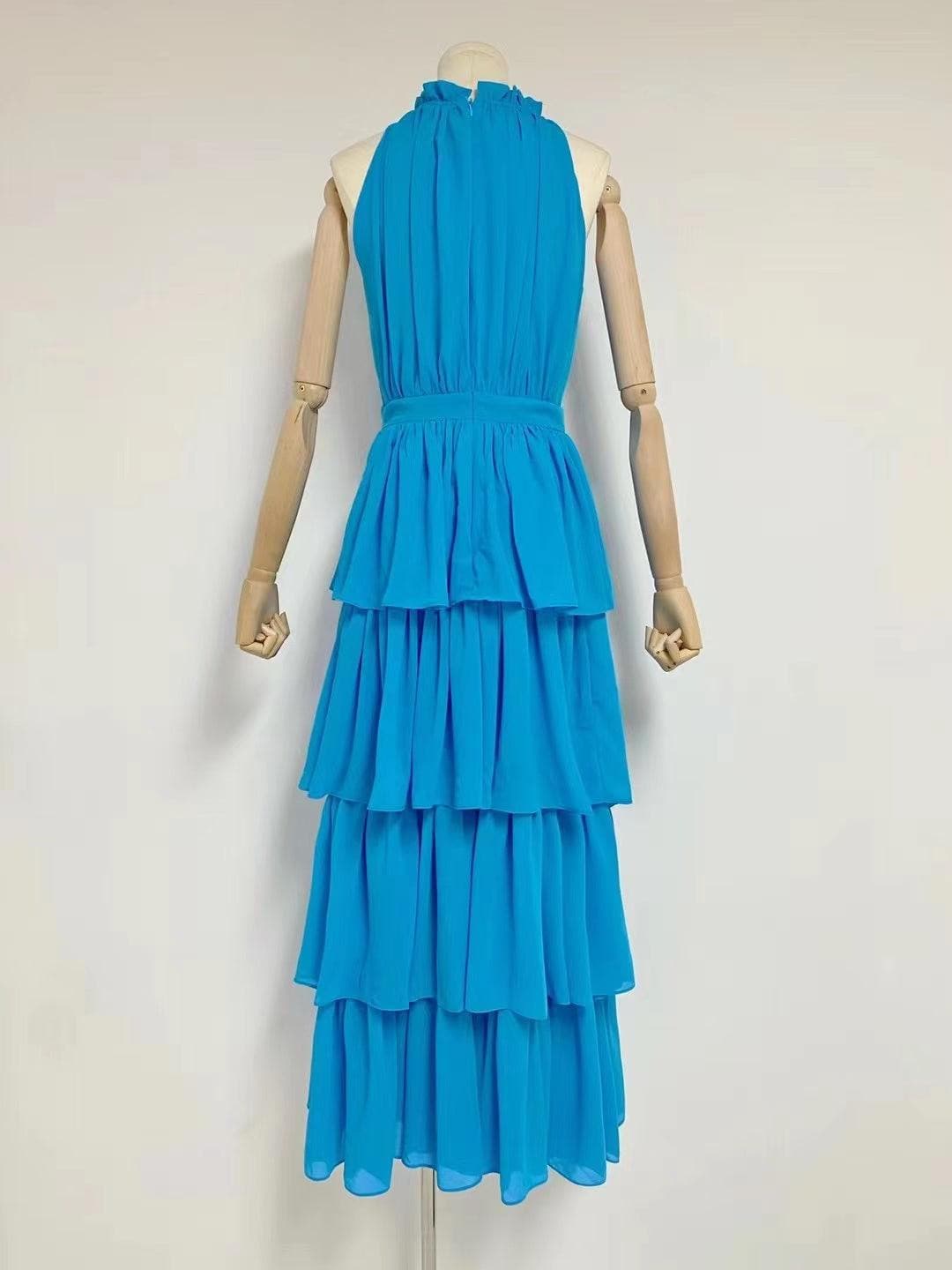 KittenAlarm - Barbara Solid Layered Pleated Dress