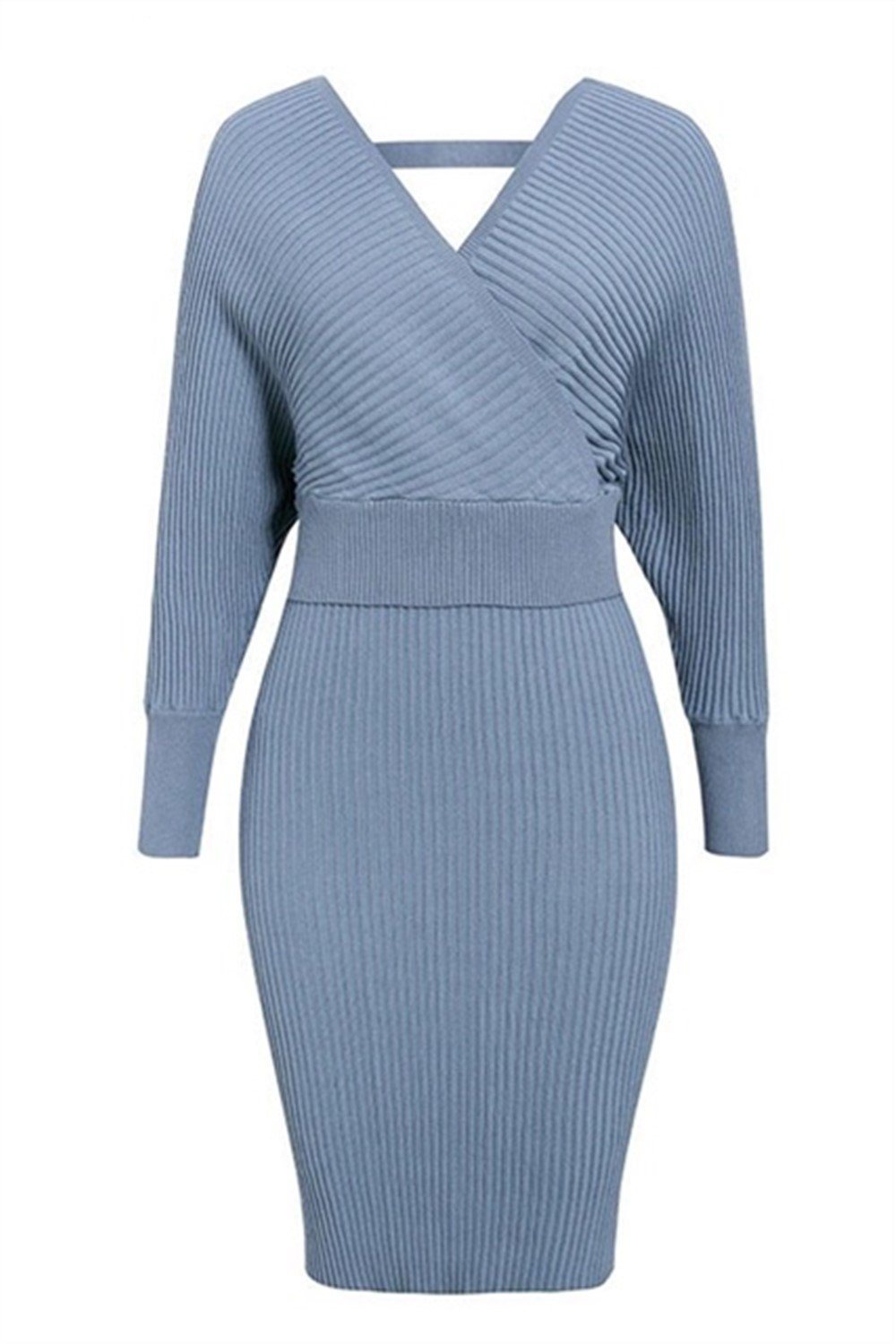 RadyRin Elegant Batwing Sleeve Two-Piece Sweater Dress