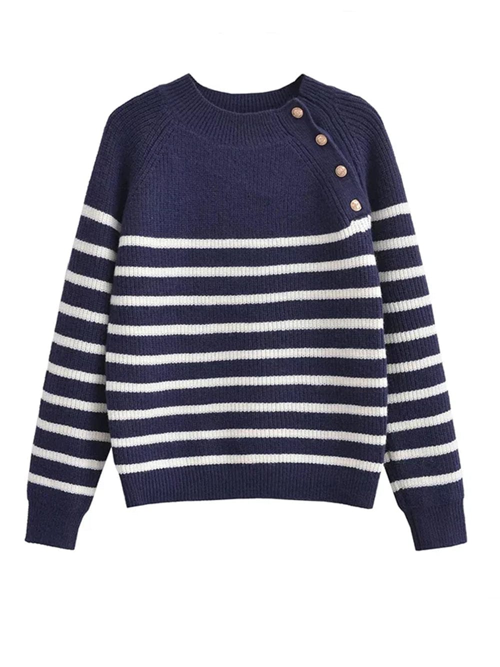 Striped Knit Sweater - Fashionpara