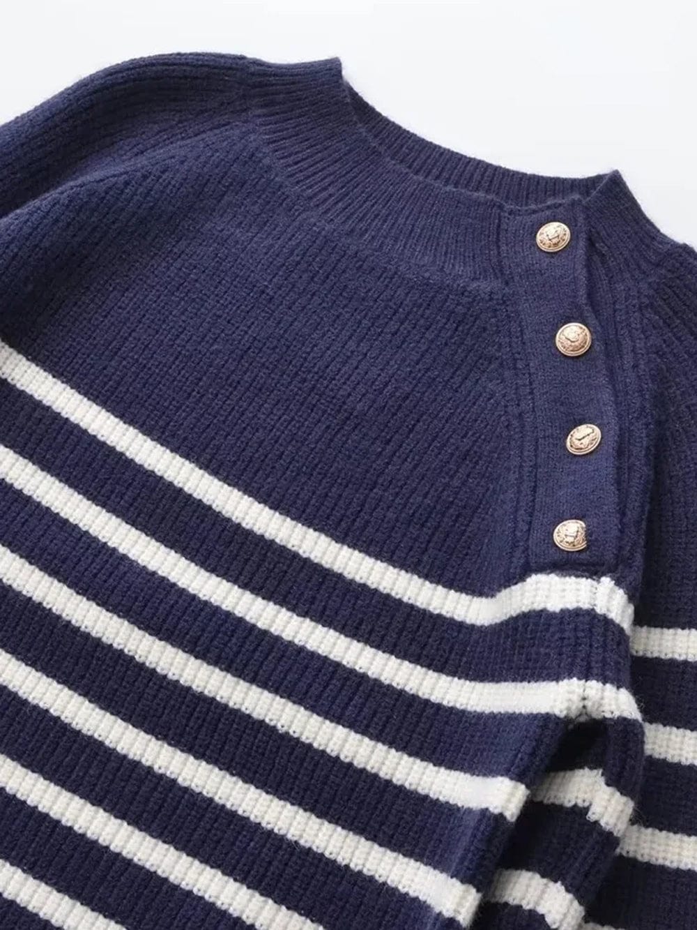 Striped Knit Sweater - Fashionpara
