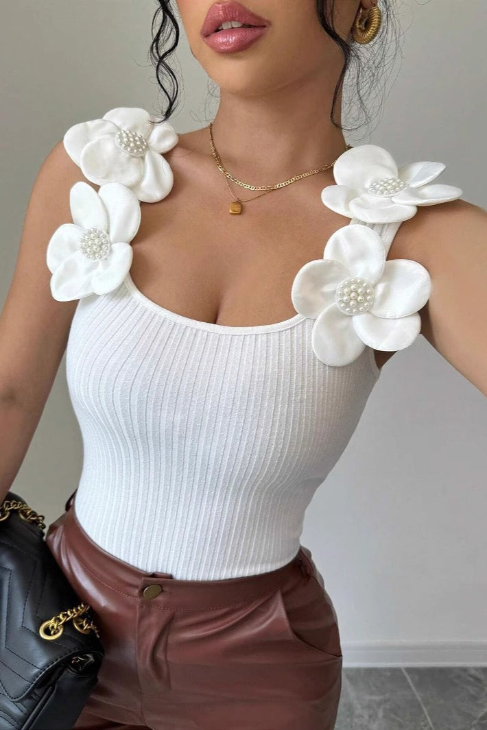 Floral Applique Knit Top