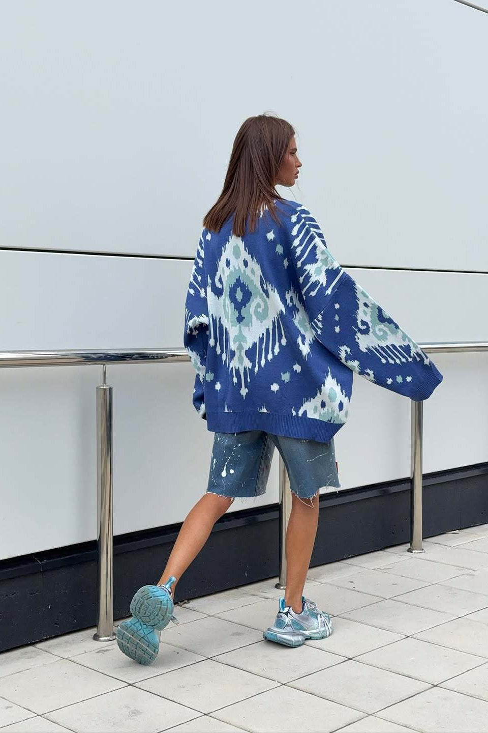 PrincessAce Color Block Loose Knit Sweater for Cozy Style