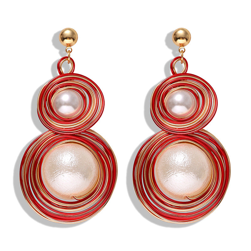 Copper Wirewound Hoop Earrings