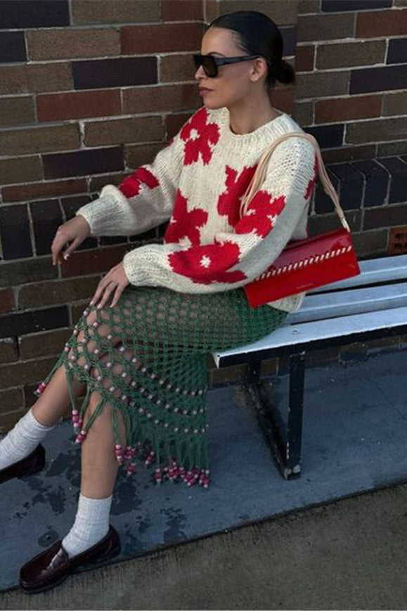 Pullover Floral Detail Sweater 2