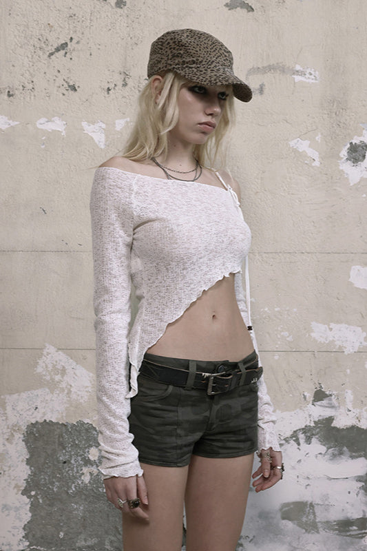 Asymmetrical One Shoulder Knit Top