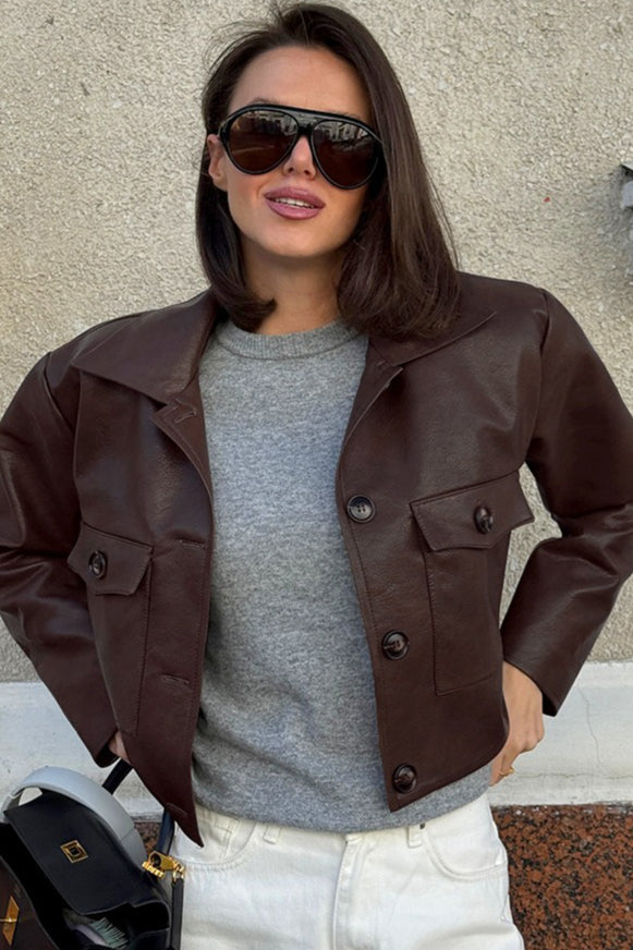 Vintage Short Moto Leather Jacket