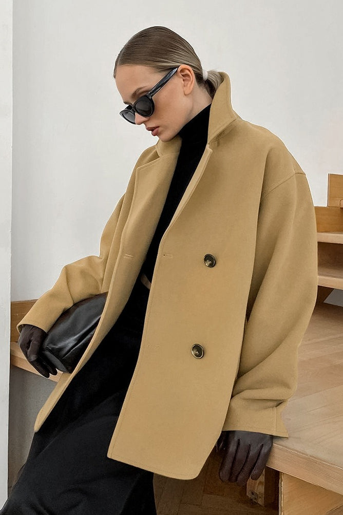 Heavyweight Brown Wool Blend Coat
