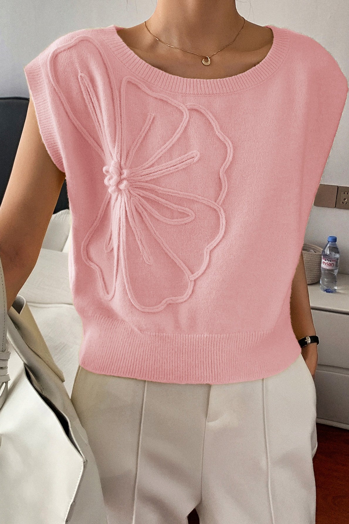 Casual Short Sleeve Knit Sweater