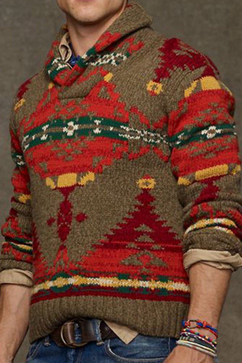 Uniqshe Men's Lapel Single Breasted Long Sleeve Cardigan Jumper Jacket  Fashionpara