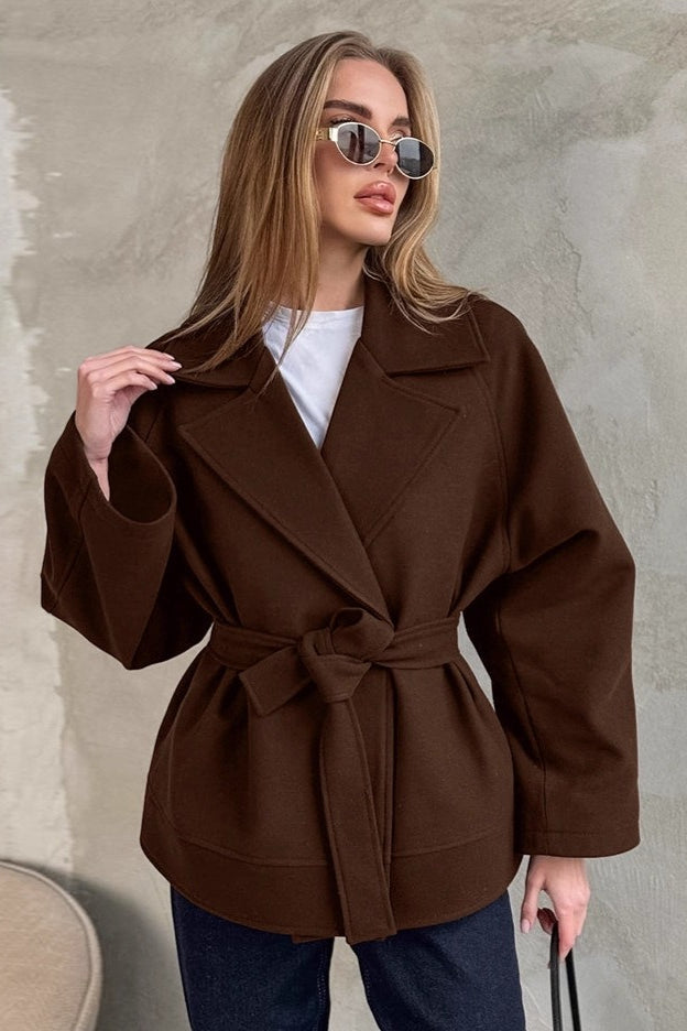 Loose Fit Mid-Length Wool Coat - Fashionpara