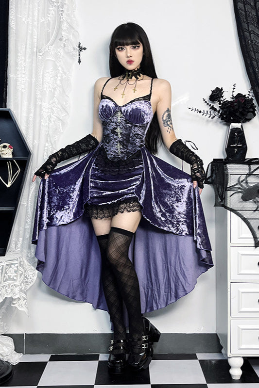 Dark Elegance Purple Gothic Dress