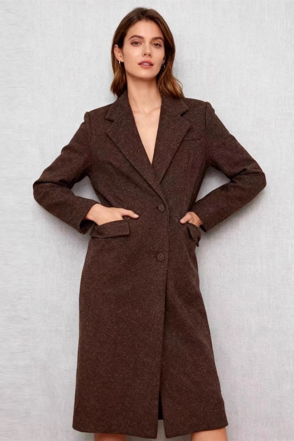 Versatile Wool Blend Long Chic Overcoat - Fashionpara