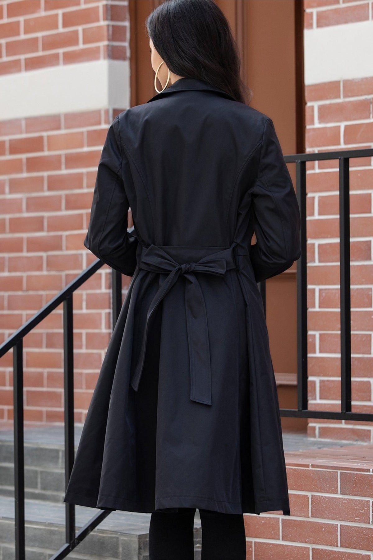 Slim Fit Belted Pocket Midi Overcoat