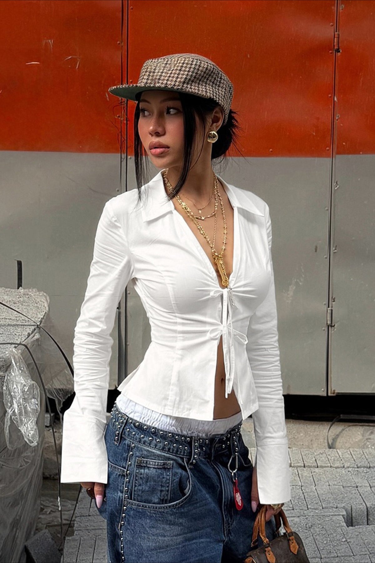 Sexy Smocked Waist Blouse