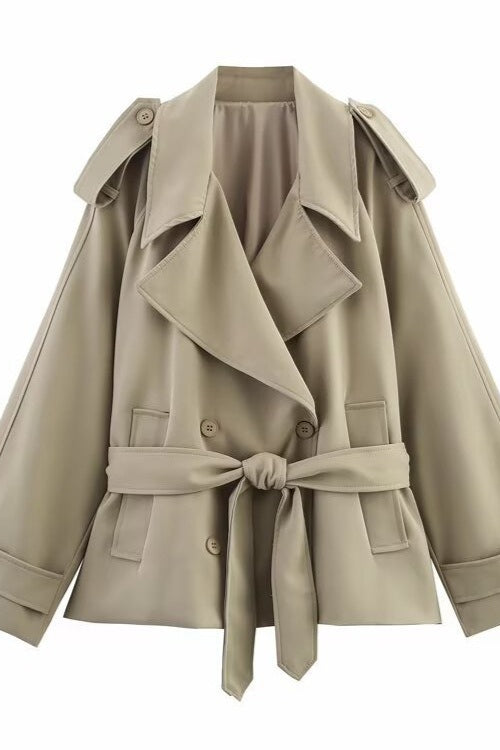 Storm Flap Belted Sleek Trench Coat
