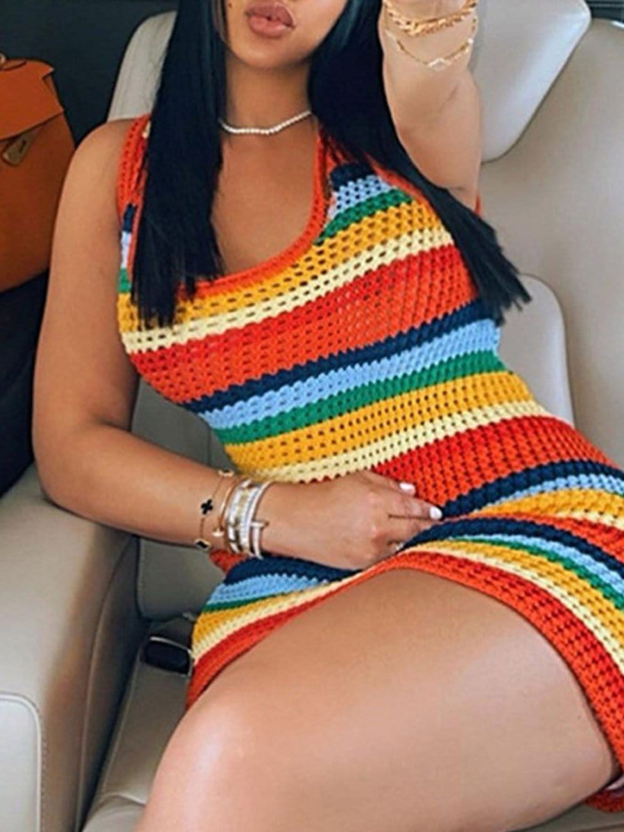 Beau Knitted Sleeveless Mini Dress - Fashion Pov