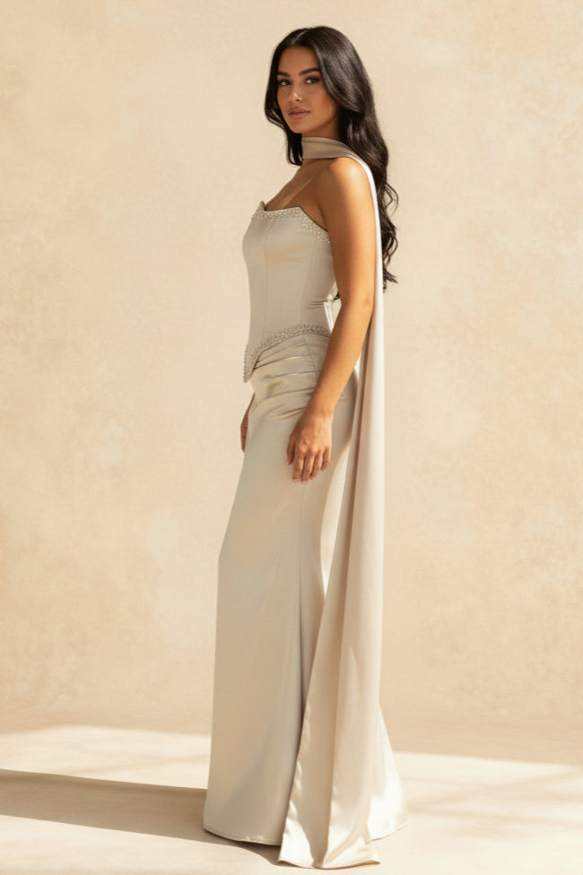 Rhinestone Strapless Party Dress