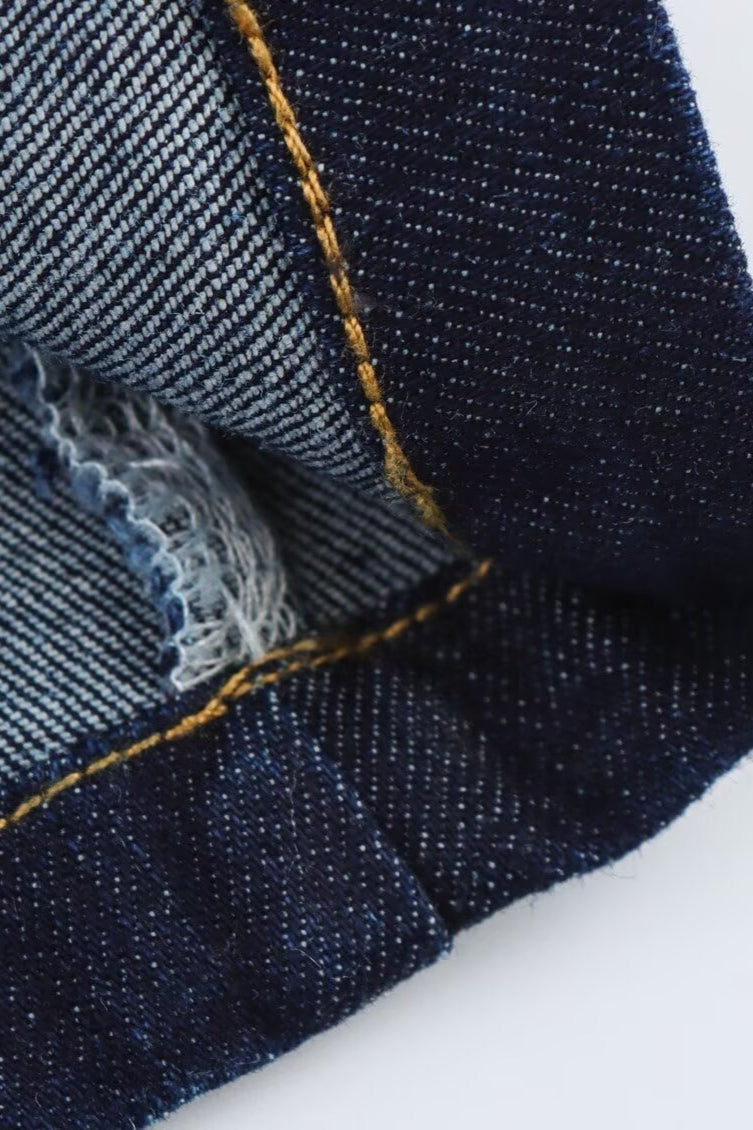 Denim Collared Sleeveless Button-Front Bodycon Mini Dress