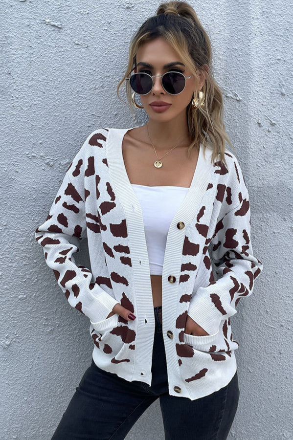Chic Leopard Knit Cardigan for Stylish Fall Layering