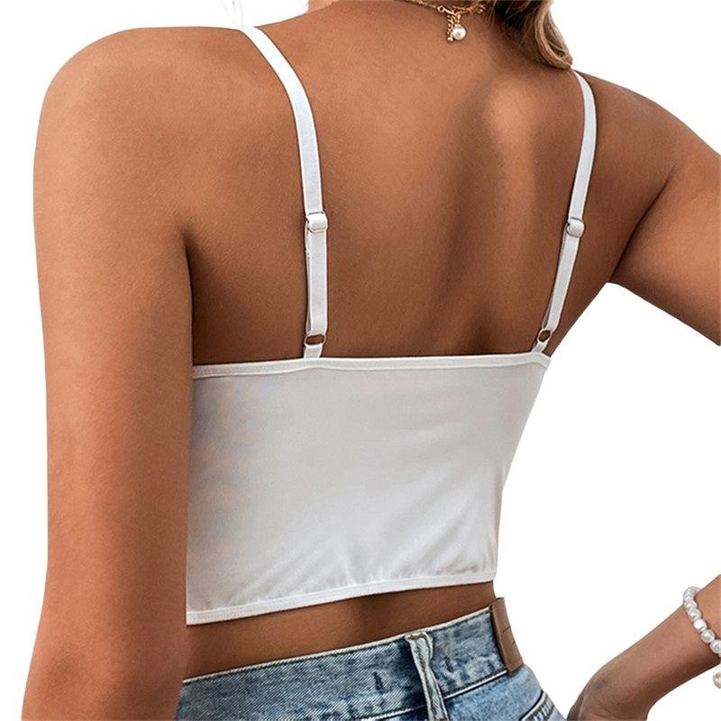KittenAlarm - Bethany Spaghetti Strap Hollow Lace Corset Top