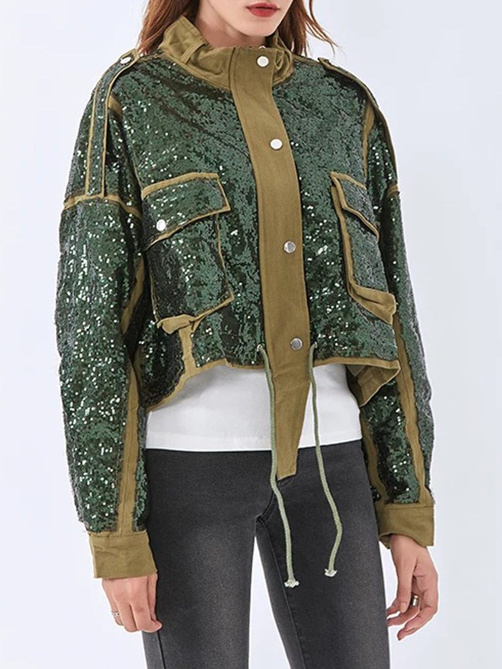 Sequined Casual Jacket - Fashionpara