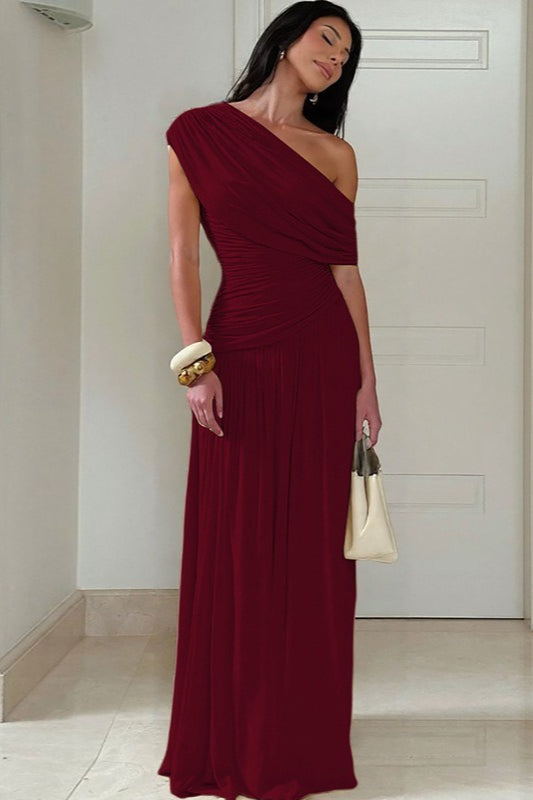 Slim Fit Round Neck Ruched Sheer Bodycon Formal Dress