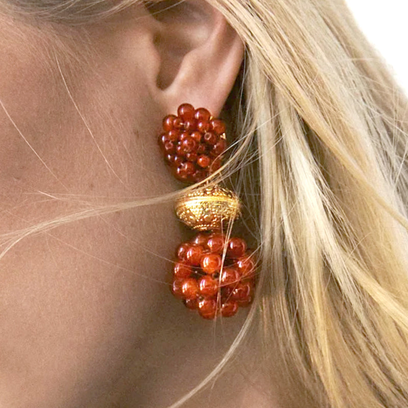 Vintage Ball Beaded Asymmetric Earrings