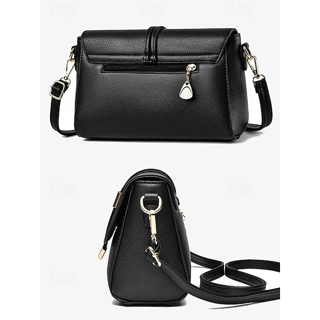 Burgundy Bags in Crossbody Leather Black Faux and