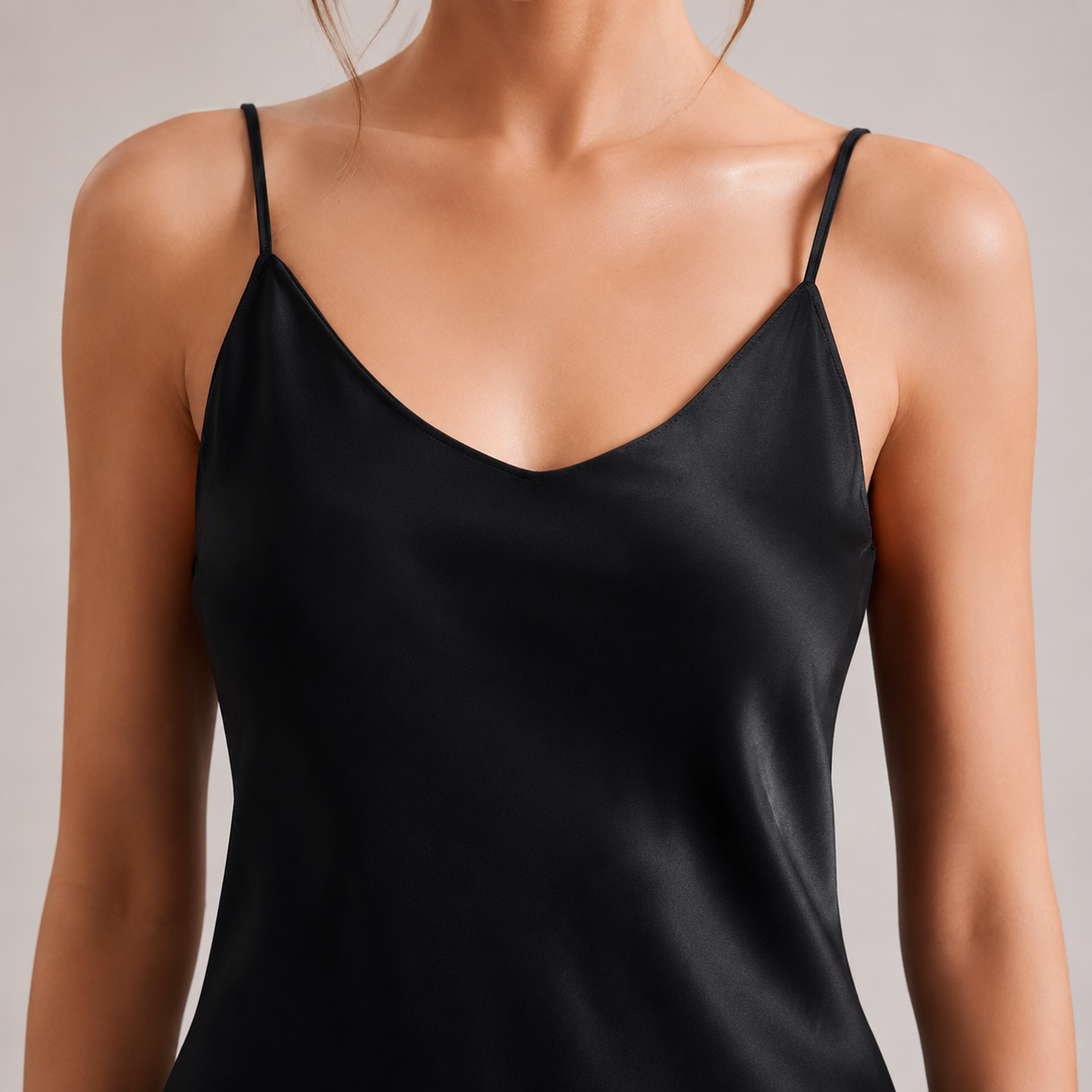 V-Neck Strappy Satin Slip Maxi Dress 2