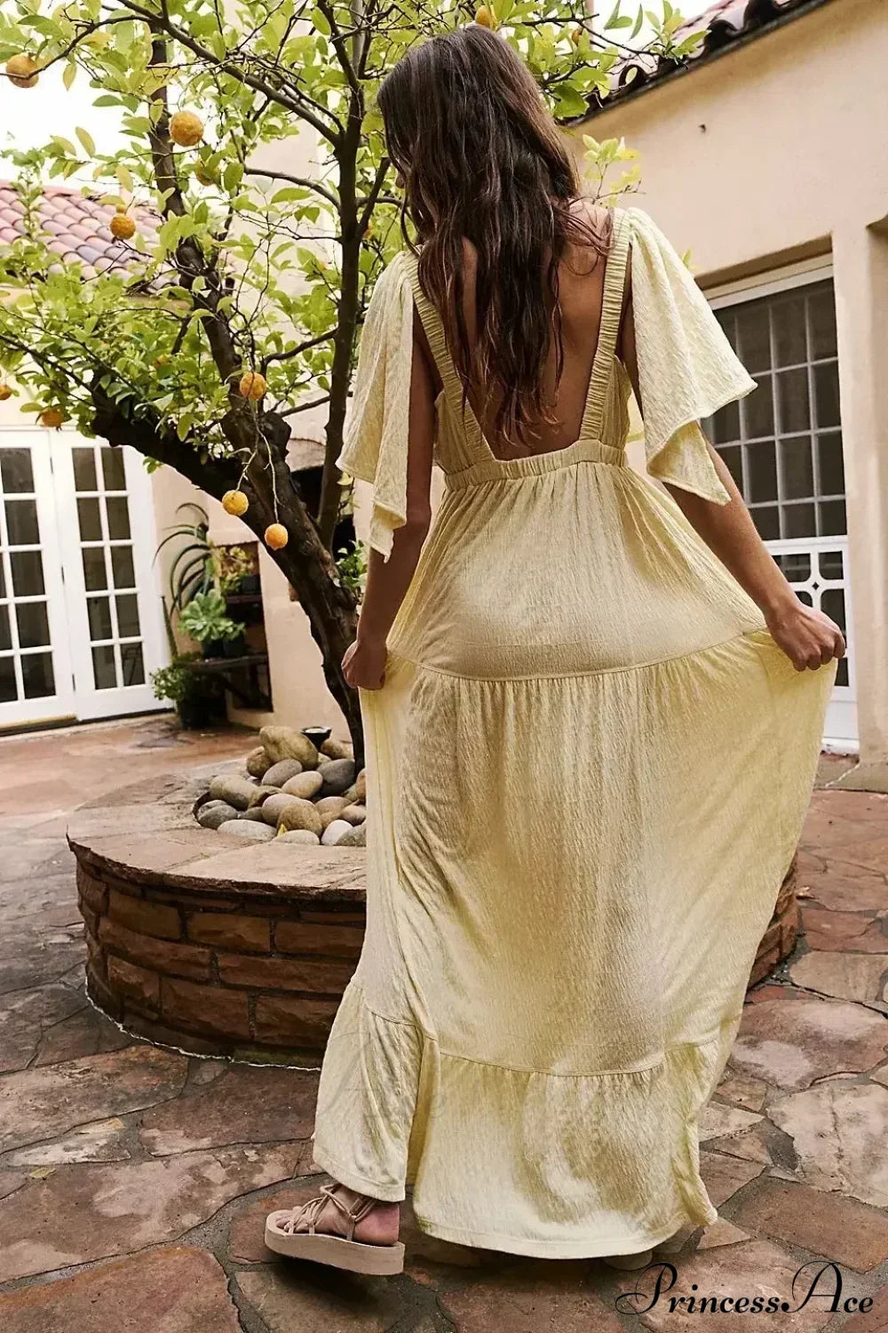 Black Embroidery Round Neck Flare Boho Dress