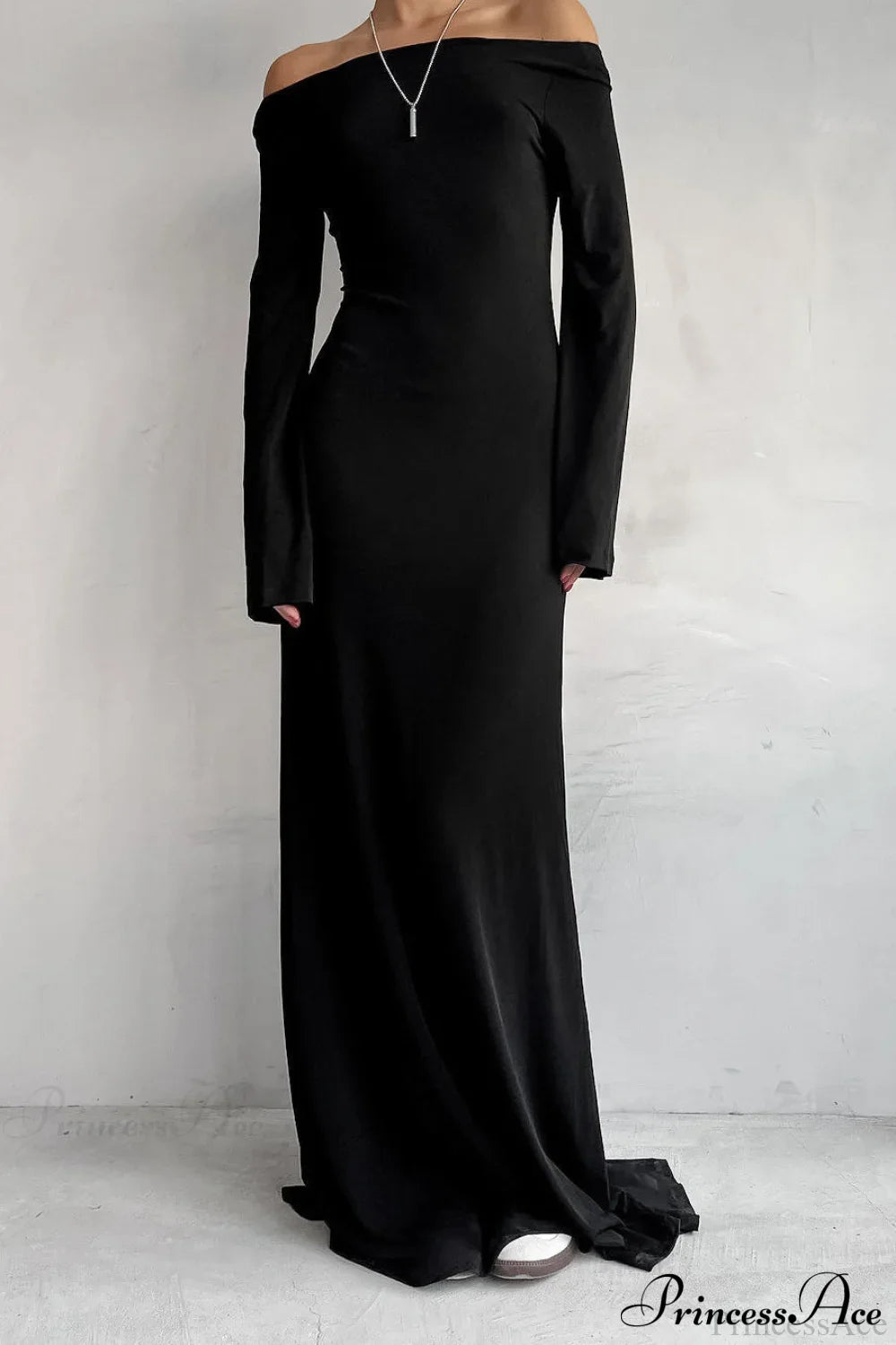 Black Sleek Knit Bodycon Maxi Dress