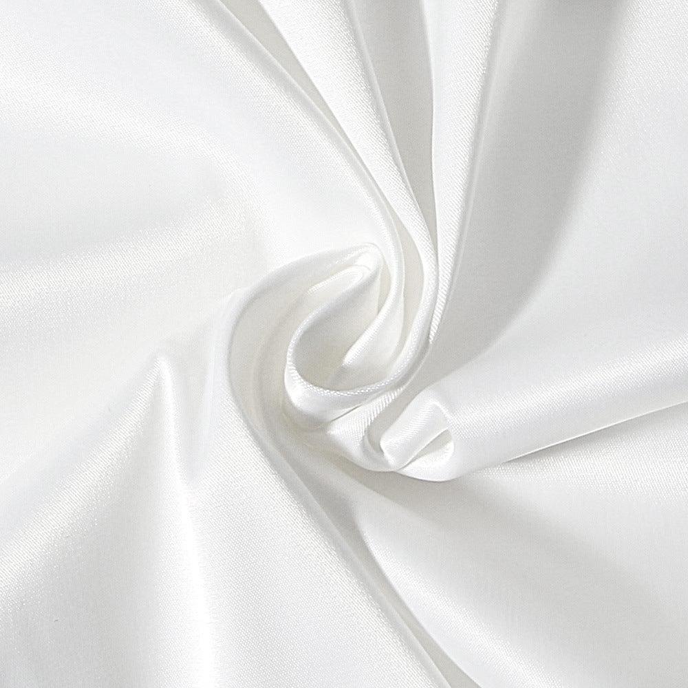 Satin Off Shoulder Puff Sleeve Bodycon Mini Dress