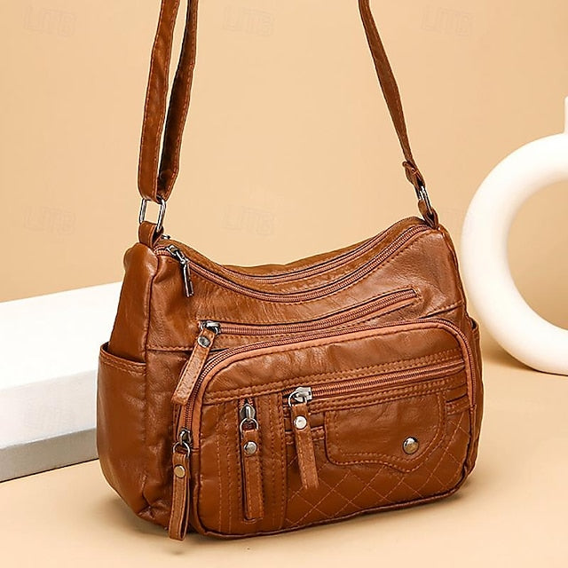 Leather Multiple with Bag Quilted Crossbody Faux