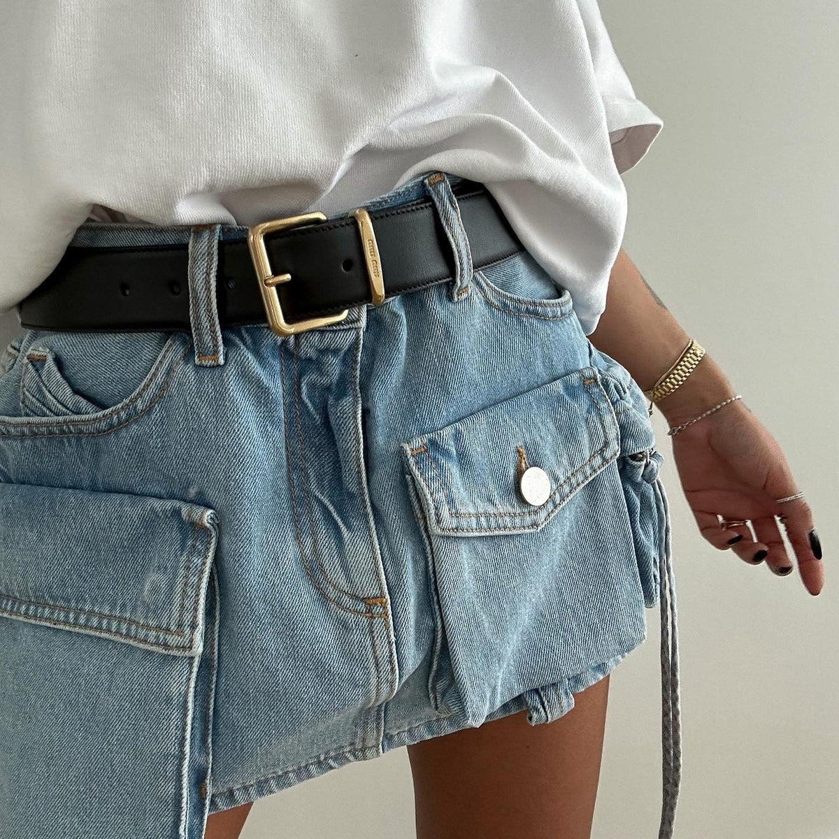 Luxury Denim Mini Skirt