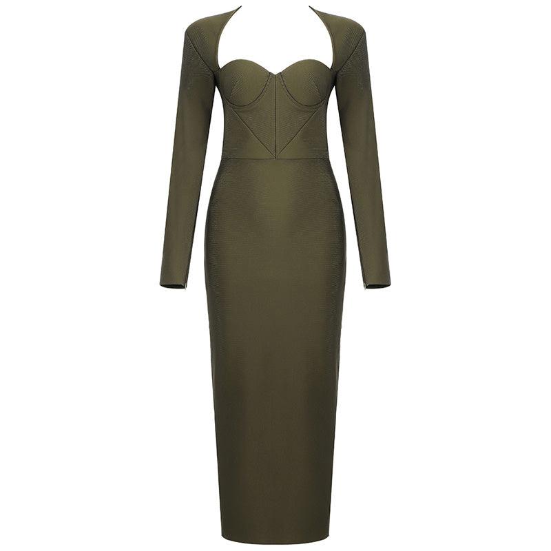KittenAlarm - Blythe Solid Long Sleeves Maxi Dress