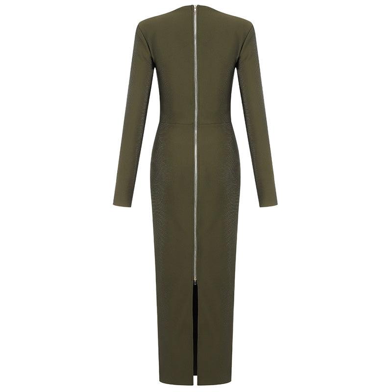 KittenAlarm - Blythe Solid Long Sleeves Maxi Dress