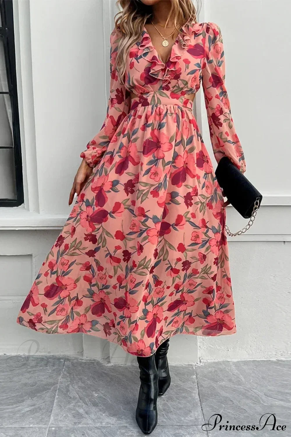 Boho Beach Deep V Neck Maxi Dress