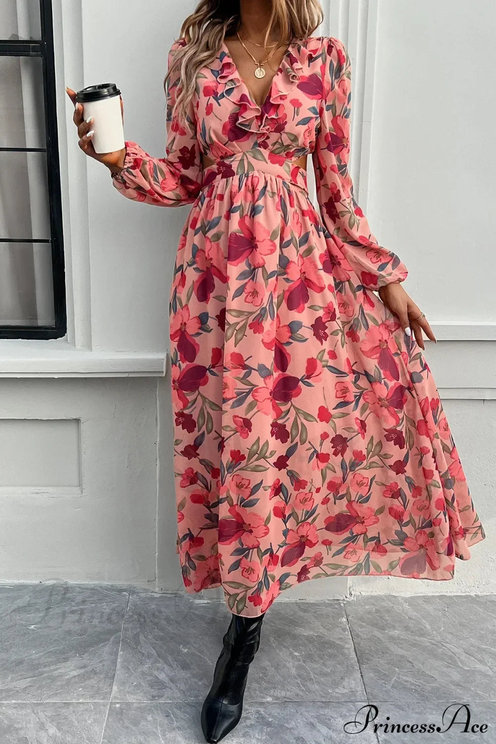 Boho Beach Deep V Neck Maxi Dress