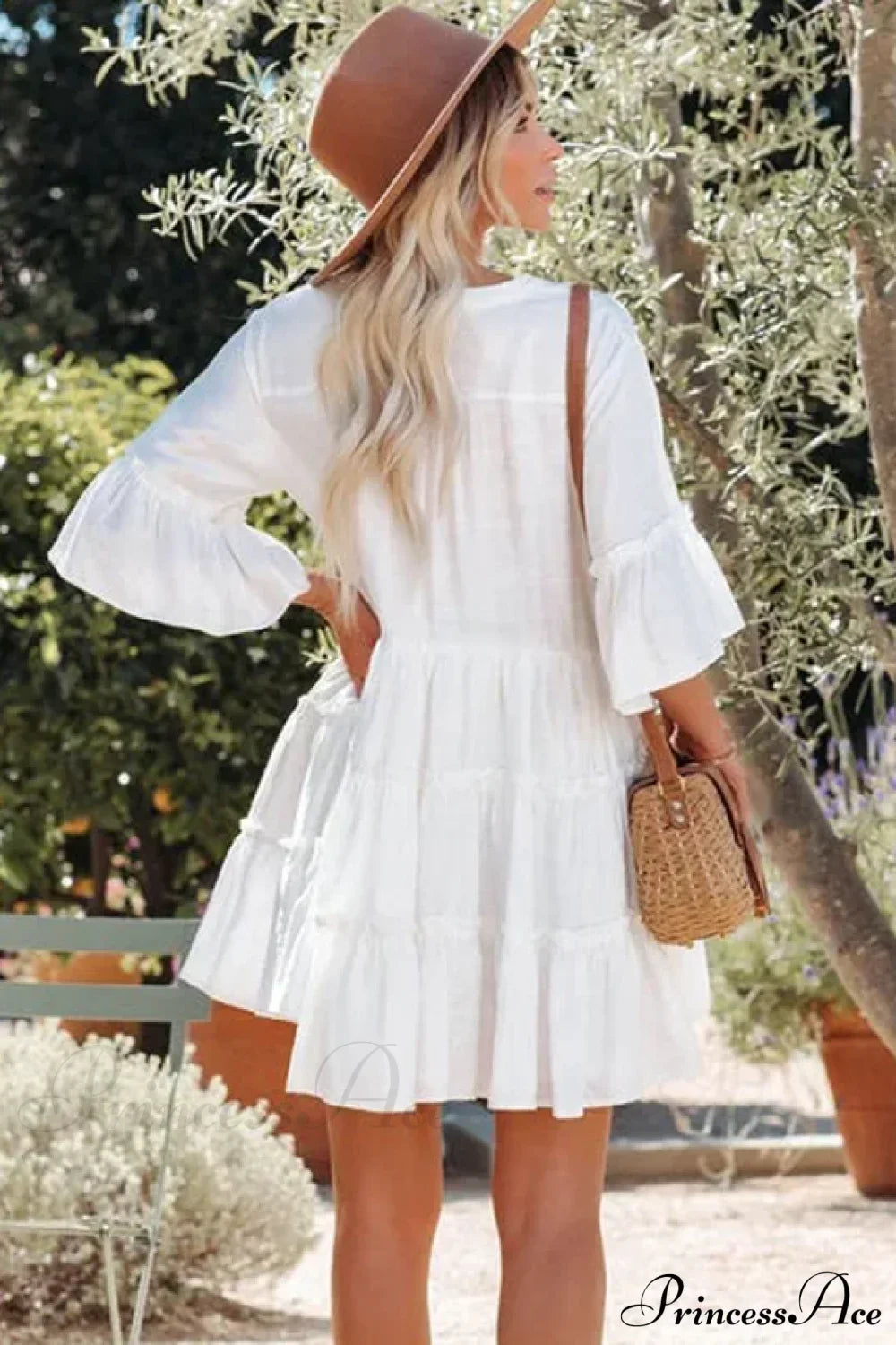 Boho Tunic Beach Wear Loose Cover-Up for Women Vintage V-neck Mini Summer Dress