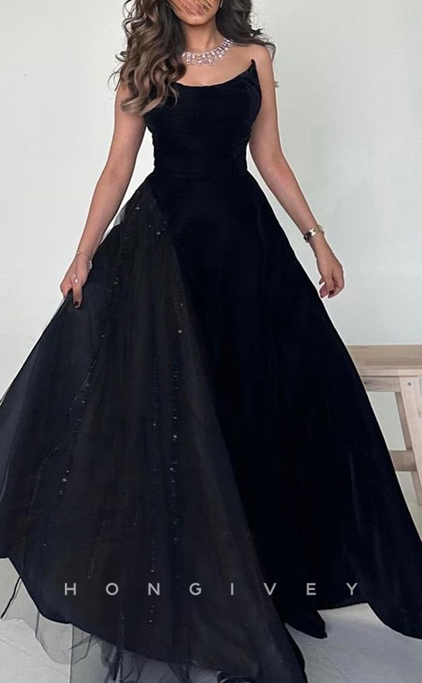 L2786 - Bateau Sleeveless A-Line Party Prom Evening Dress - Fashionpara