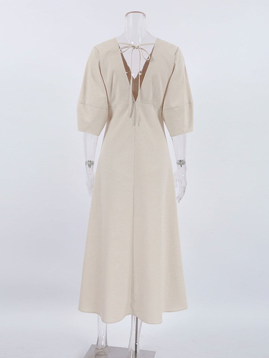 Backless Midi Dress - Fashionpara