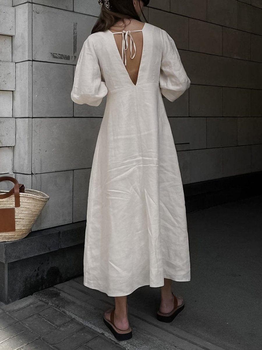 Backless Midi Dress - Fashionpara